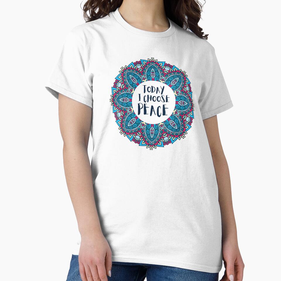 Today I Choose Peace Mandala Positive Affirmation by JDWCreations