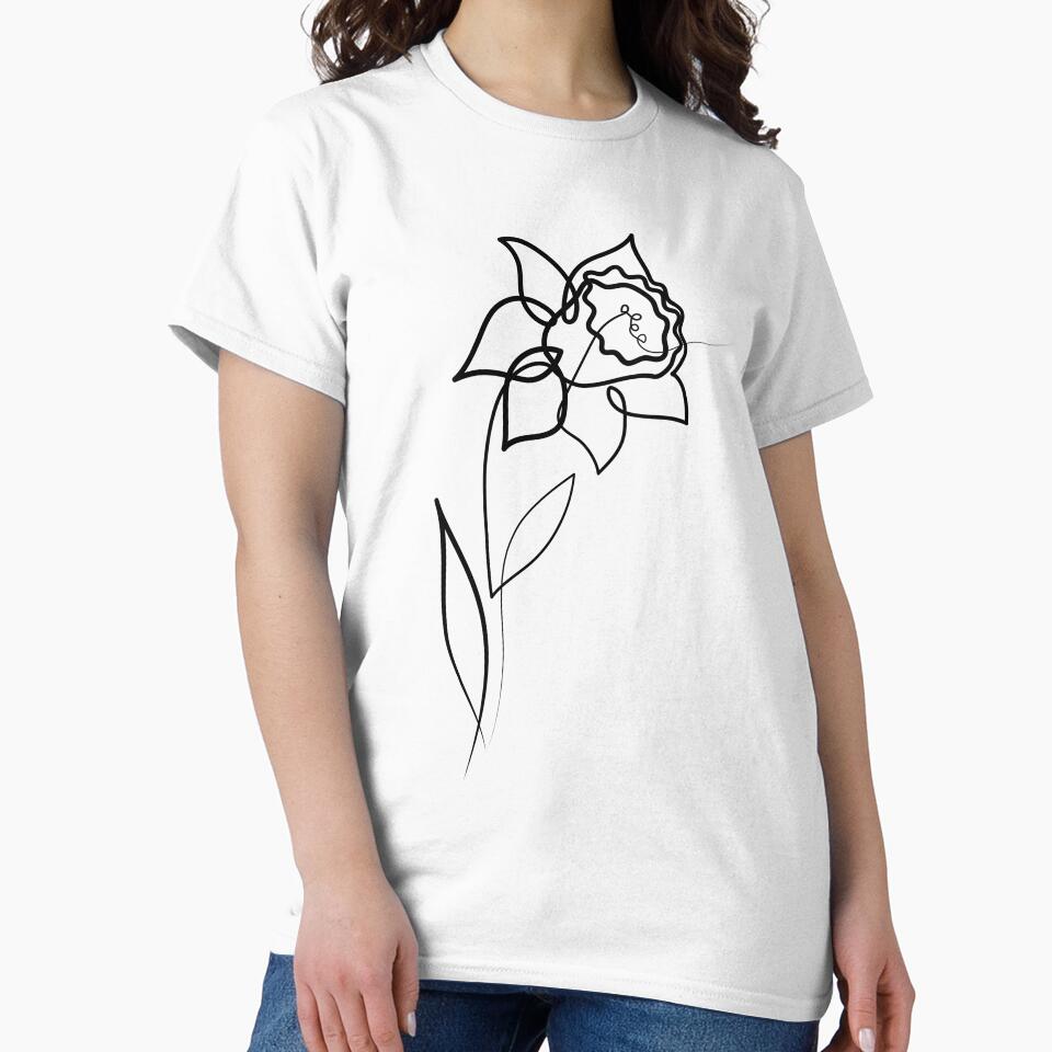 Daffodil Flower Minimal art | One Line Drawing | One Line Art by One-Line-Artist