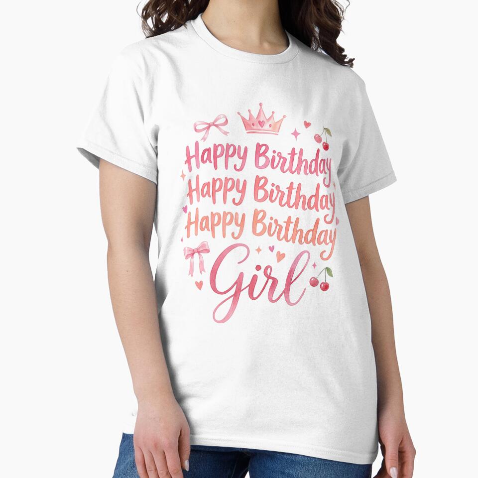 Happy Birthday Girl – Coquette Aesthetic Pink Birthday Design by aiqdelicia