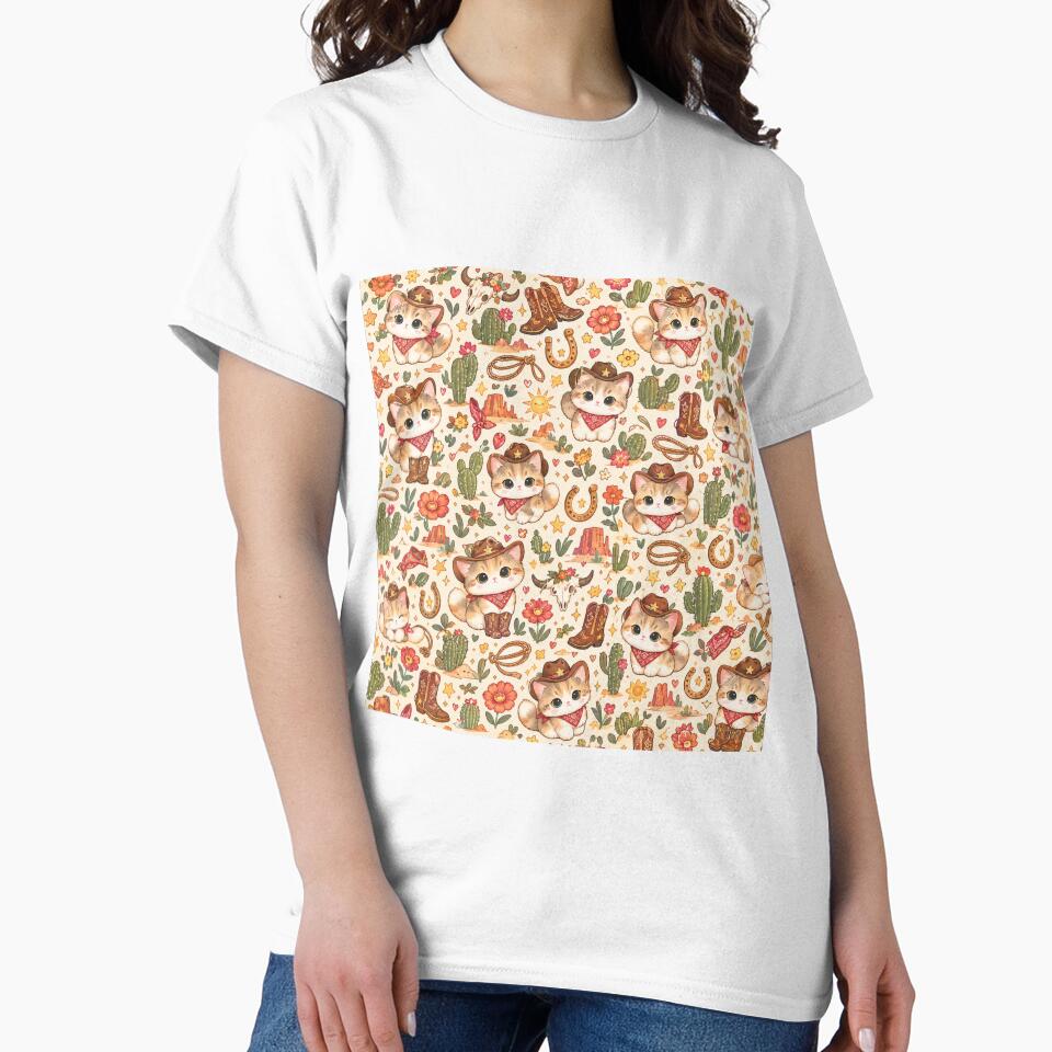 Cute Cowboy Cats Western Pattern by Iampoji