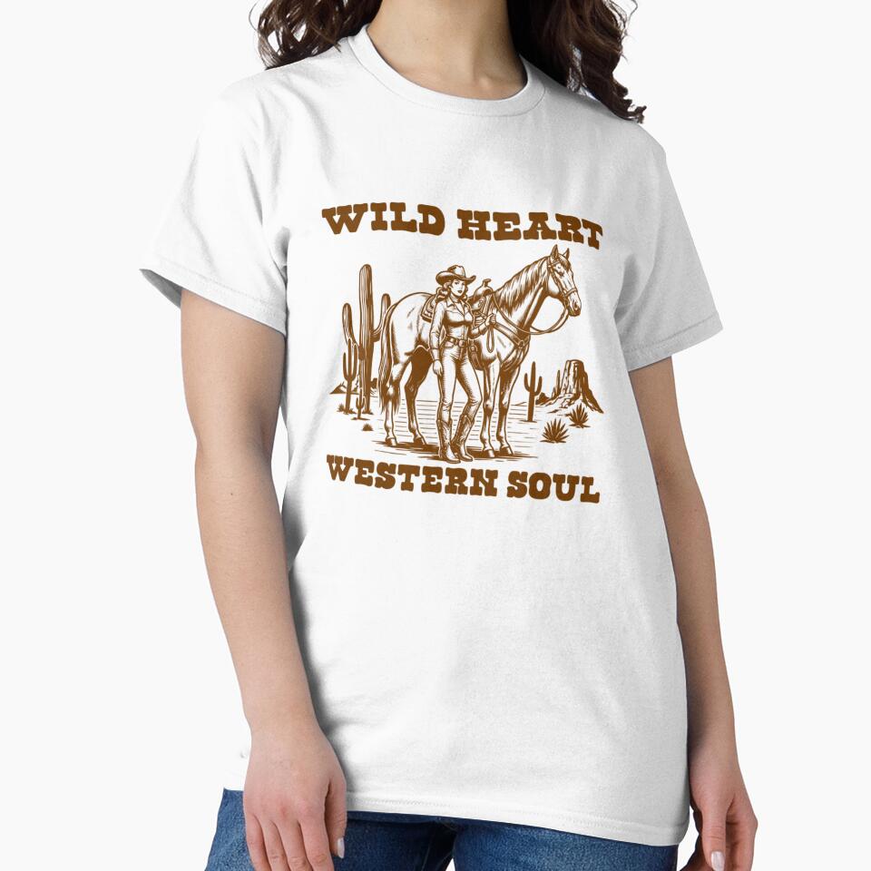 Wild Heart Western Soul | Vintage Cowgirl & Horse | Retro Desert by Abibless1998