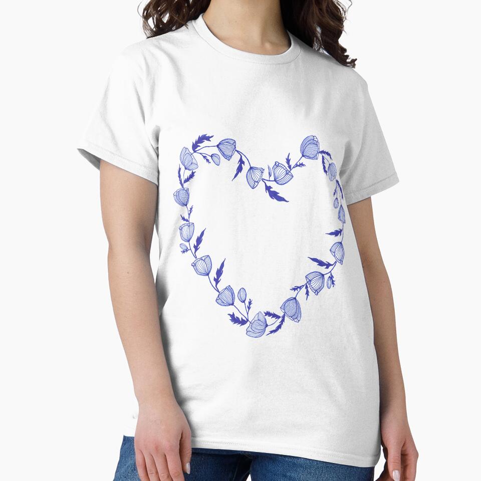Blue flowers hearts by Liumin