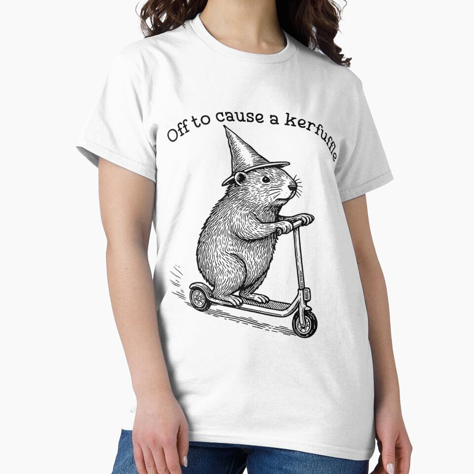 Off to Cause A Kerfuffle Funny Capybara Scooter Chaos Art for Men Women Kids , Capybara Gift Lover by DZIRI NAJAT