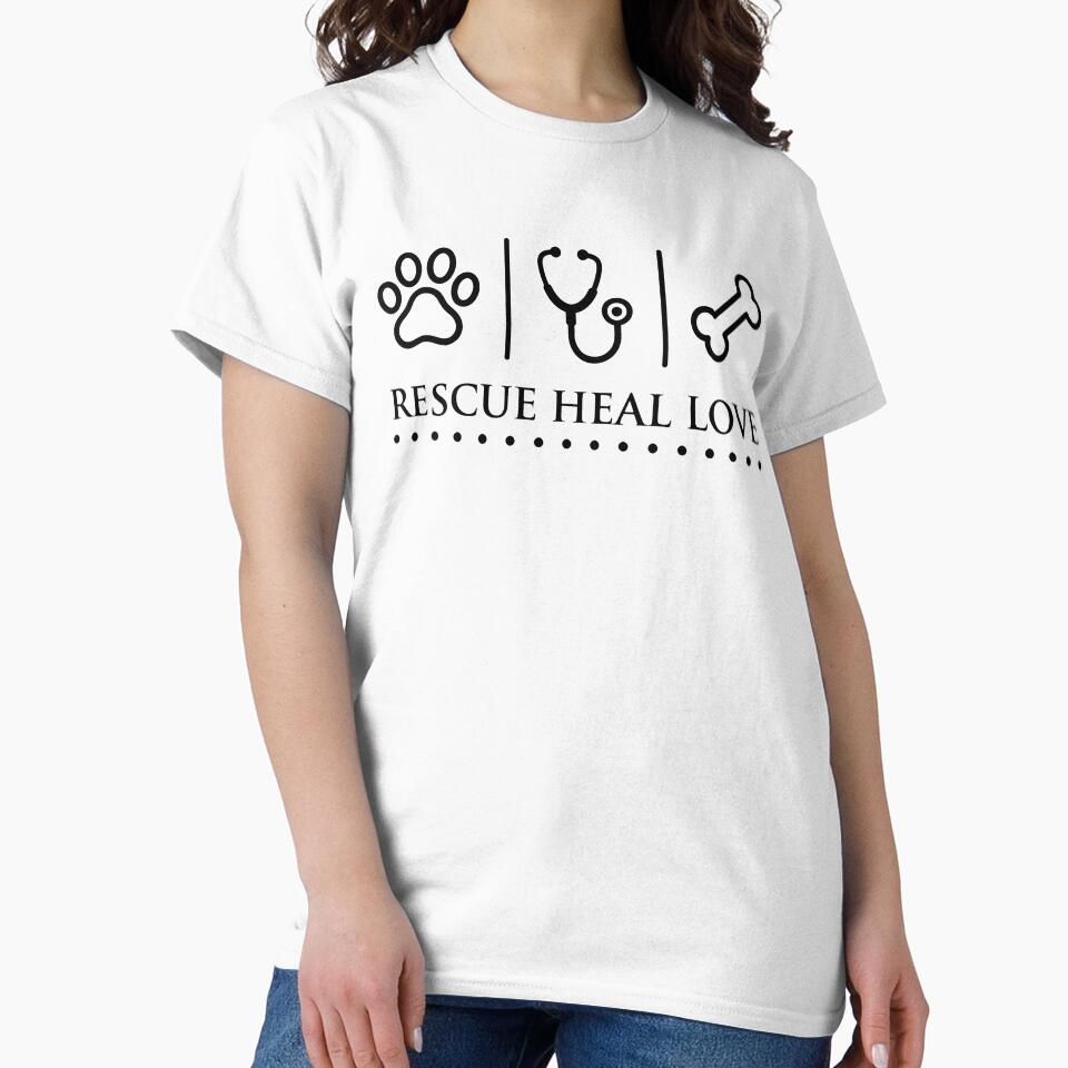 Rescue Heal Love Veterinary Pet Care Gift Design by Dantin