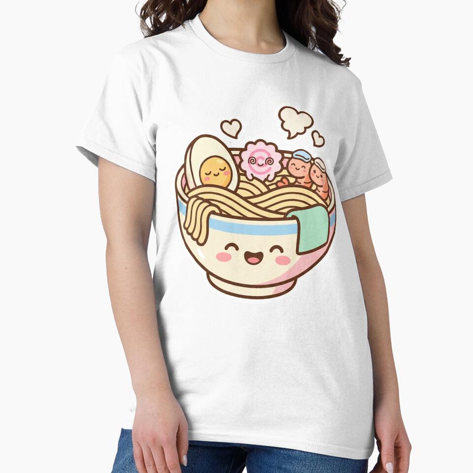 Cute Kawaii Ramen Bowl Illustration by pictranoosa