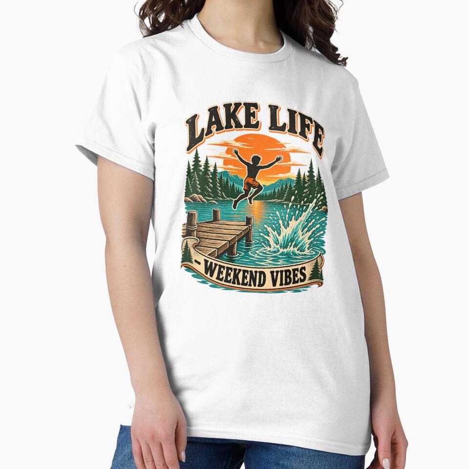 Lake Life Weekend Vibes Retro Summer Camp Jump by urbinet