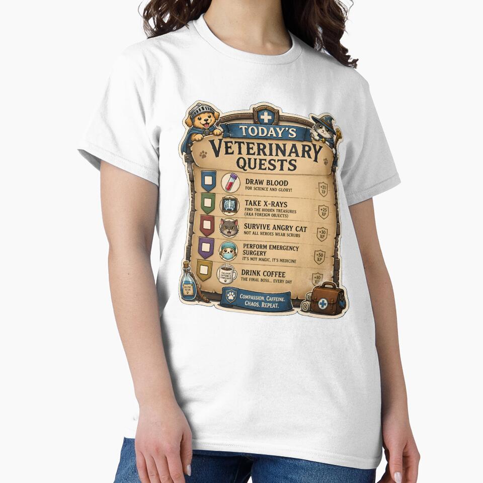Today's Veterinary Quests Funny RPG Vet Design | Veterinarian Gift by Bettybee00