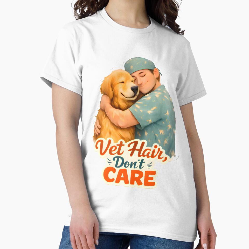 Vet Hair, Don’t Care – Funny Veterinarian Dog Lover Design by Bettybee00