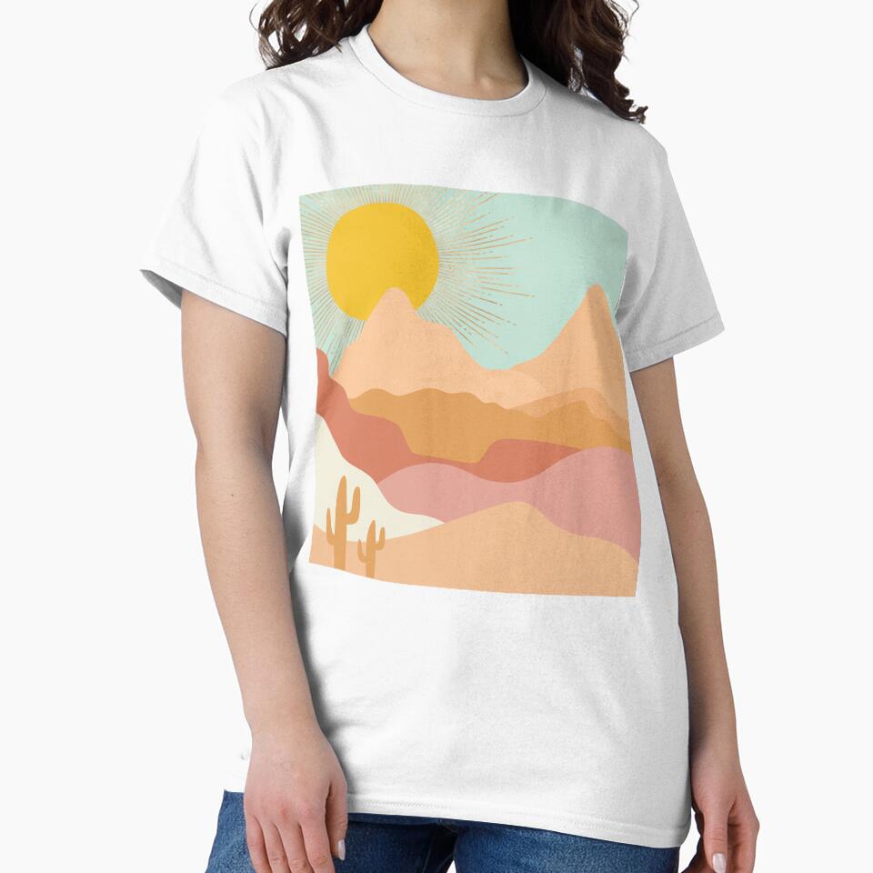 Boho South Western Cactus Desert Mountain Landscape by LunaRisa