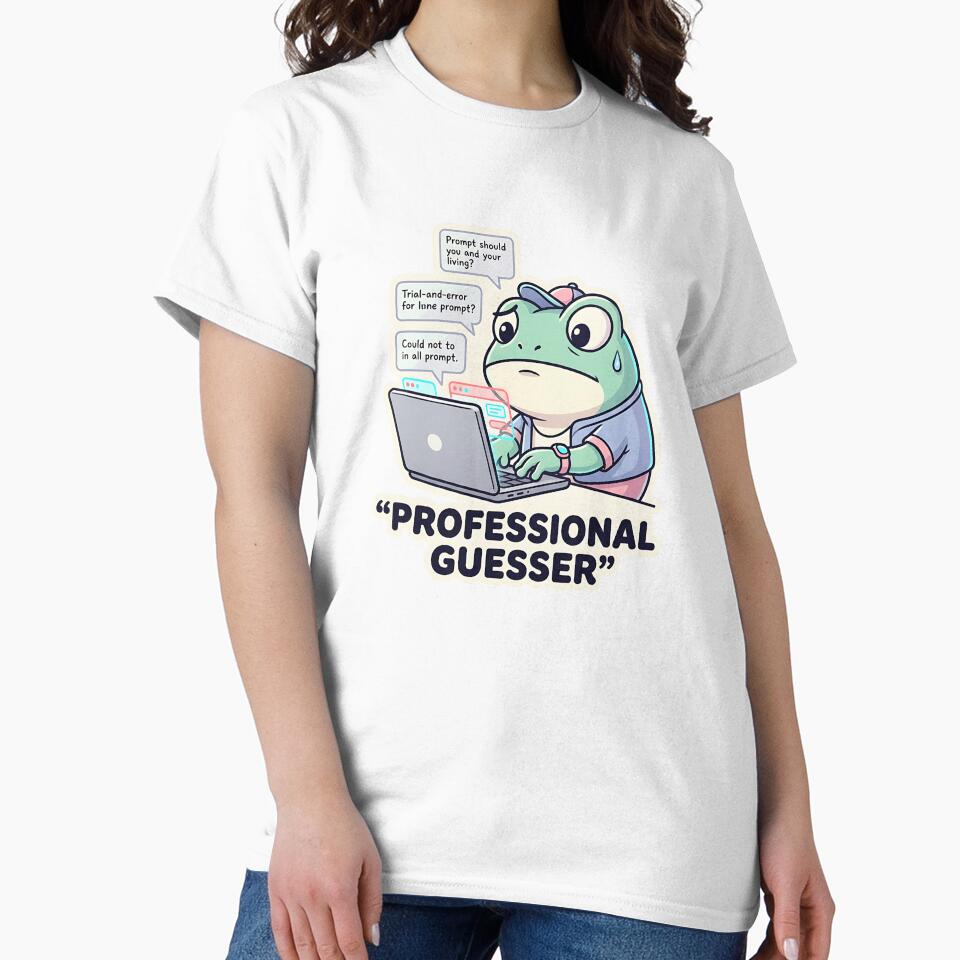 Funny Prompt Engineer Professional Guesser AI Frog Laptop Sticker by Urben Loop