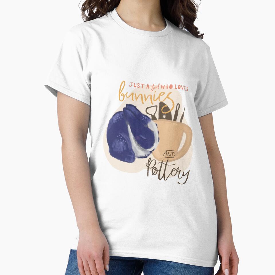 A girl who loves bunnies and pottery by Teequeque