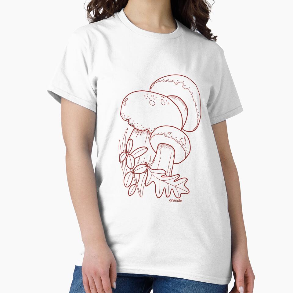 Minimalist Mushroom Line Art by AniMoleStudio