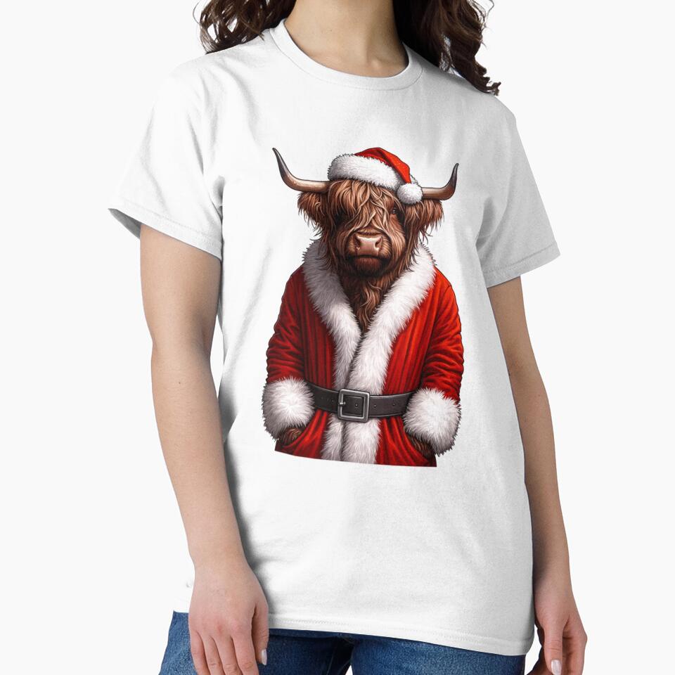 Christmas Highland Cow Santa by Mekone