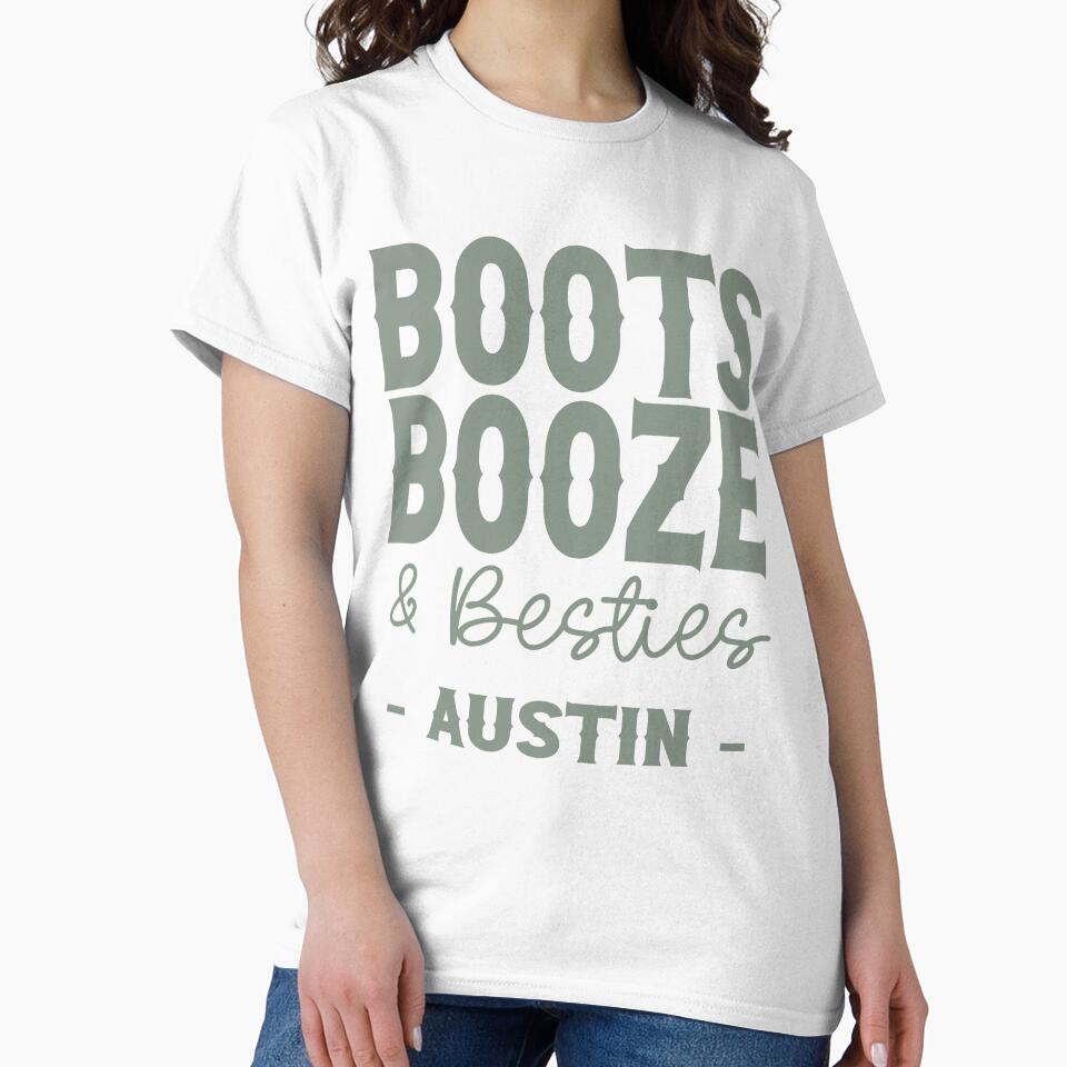 Austin Bachelorette Party Sage Green Boots Booze and Besties Country Western Design by mysticblvd
