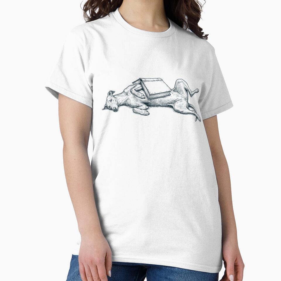 Funny Greyhound Reading Book Nap Dog Lover by DoodleTortle
