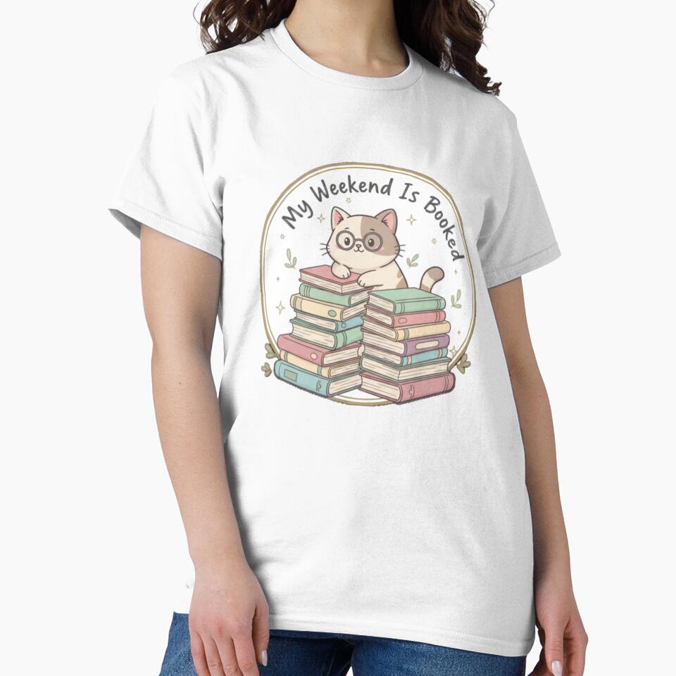 My Weekend Is Booked: Cute Cat Reading by MartinxMarie