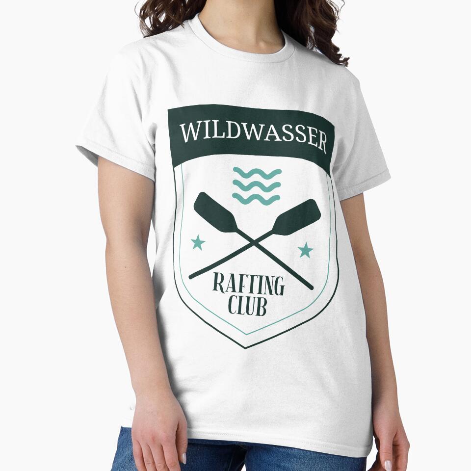 White water | Rafting Club | German hiking | Black hiking t-shirt by Ainbowz-Artwork