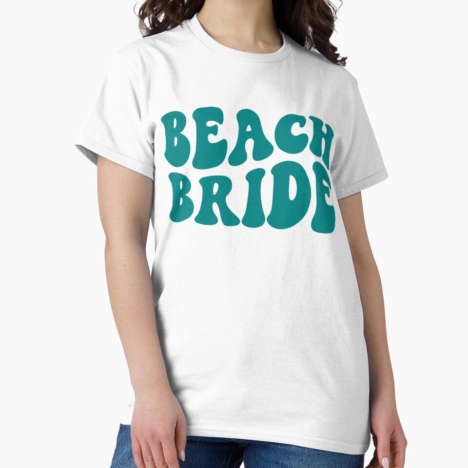 Beach Bride Teal Retro Graphic Bridal Party Gifts for Bachelorette Party by mysticblvd