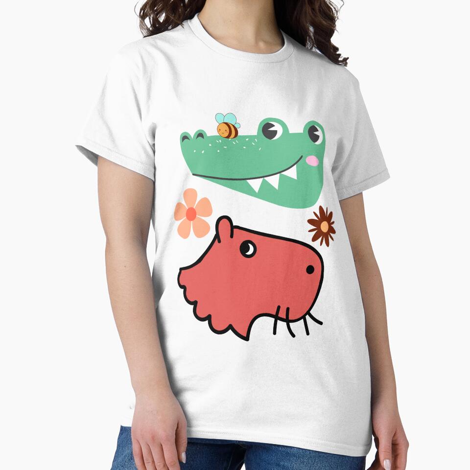 Capybara Crocodile and Bee ,capybara crocodile, capybara and crocodile,capybara with other animals, by Tamas Das