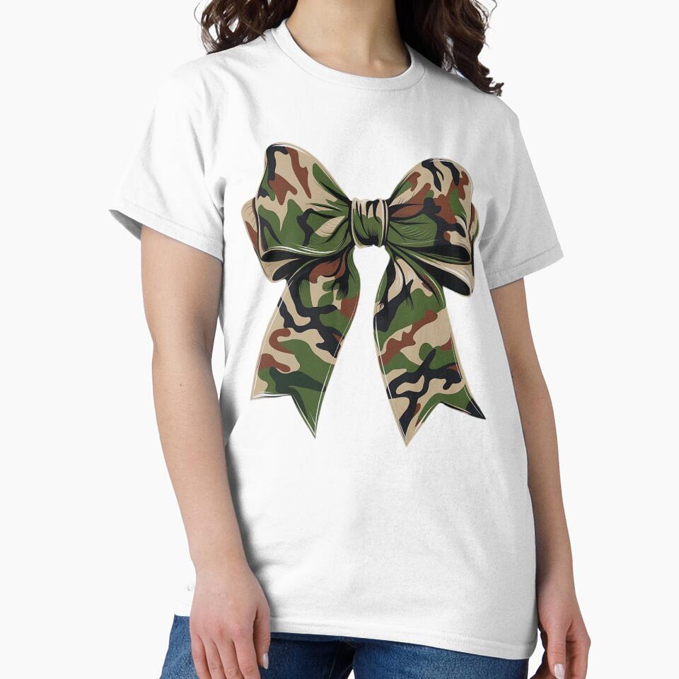 Vintage Camouflage Old Camo Bow Camo Coquette Bow Hunting Women Girl by ArtByKatti