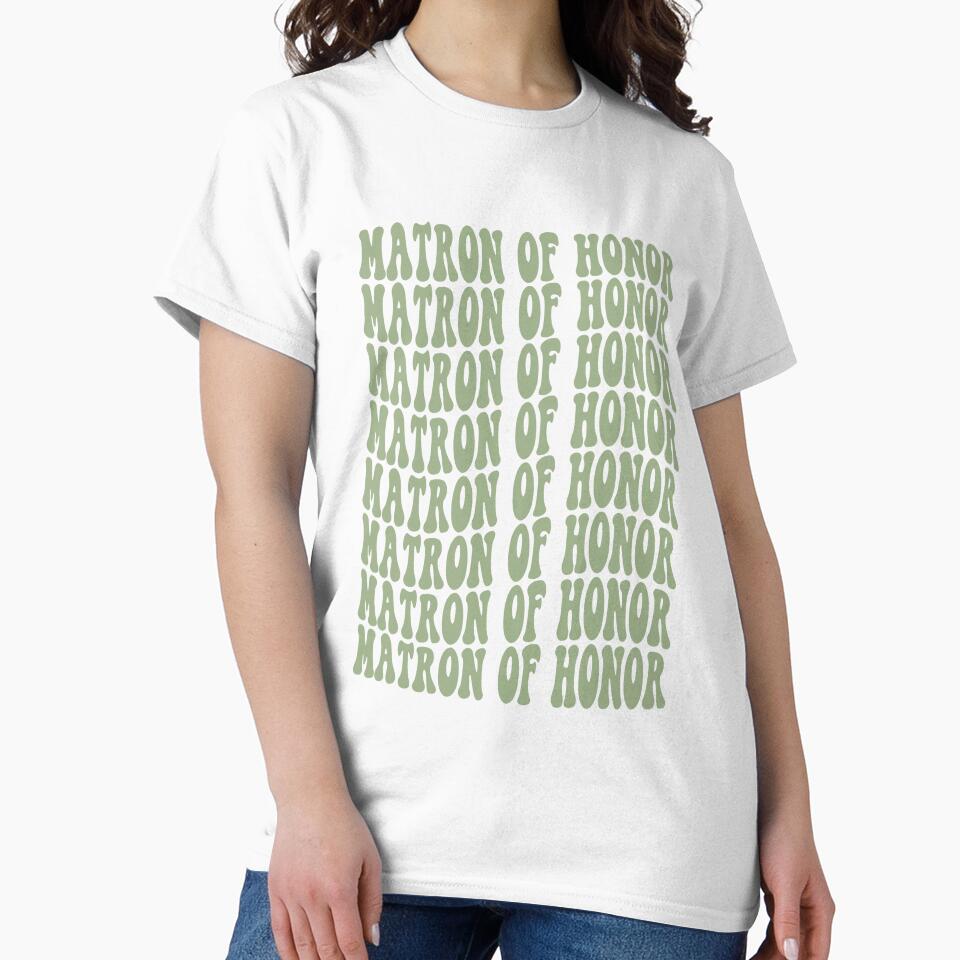 Matron of Honor Sage Green Retro Graphic Bridal Party Gifts for Bachelorette Party by mysticblvd