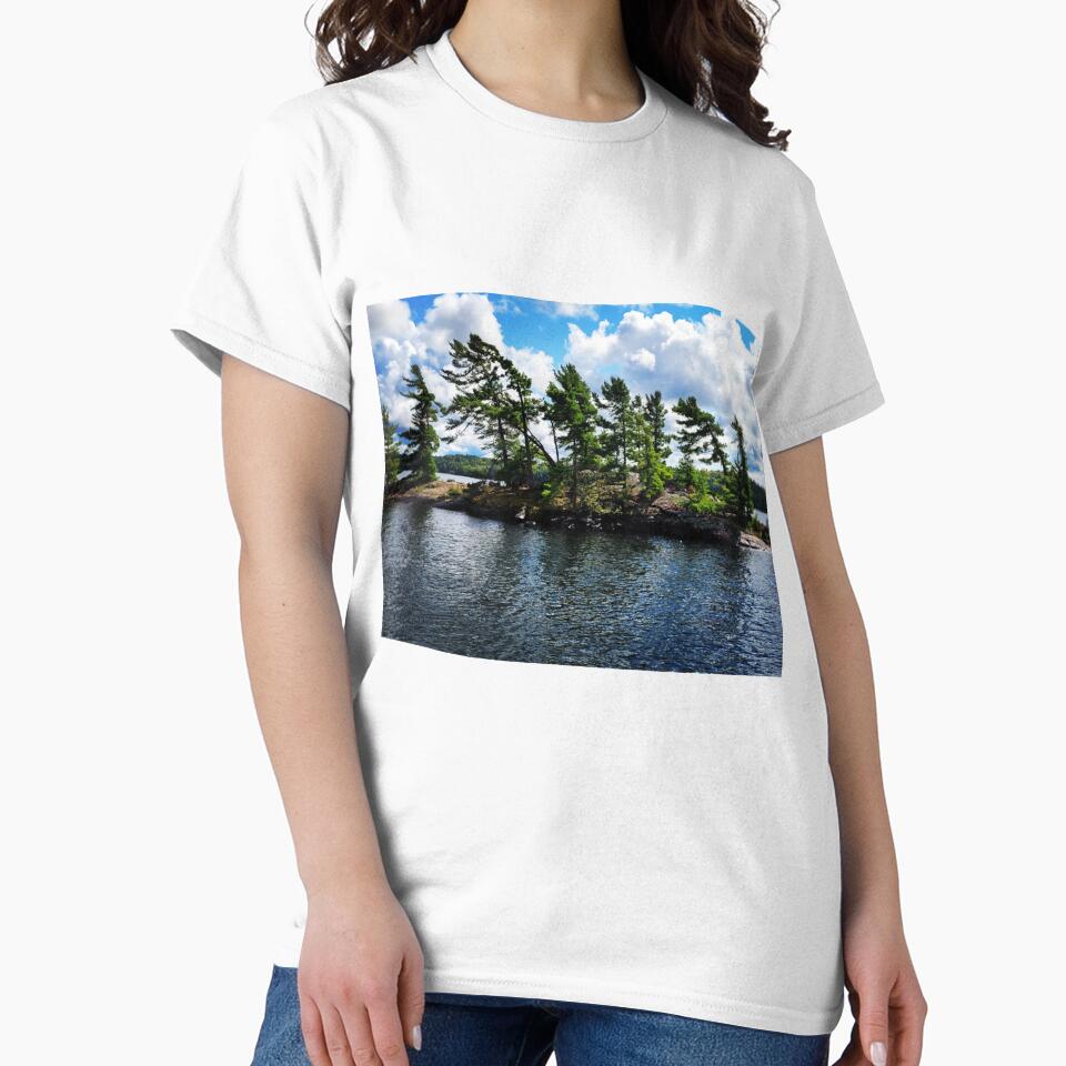 Lake Island with pine trees by PTree1