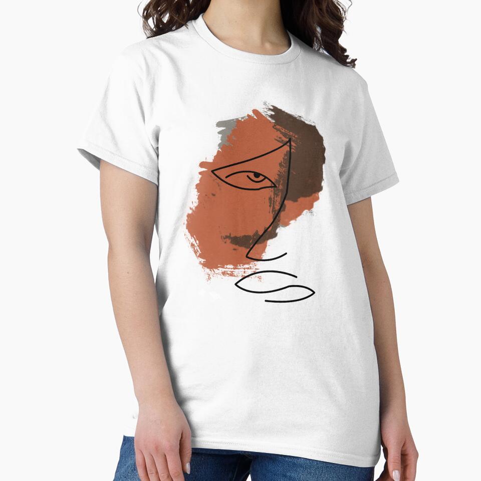 Single Line Art Minimalist Terracotta woman face by Doooriginals