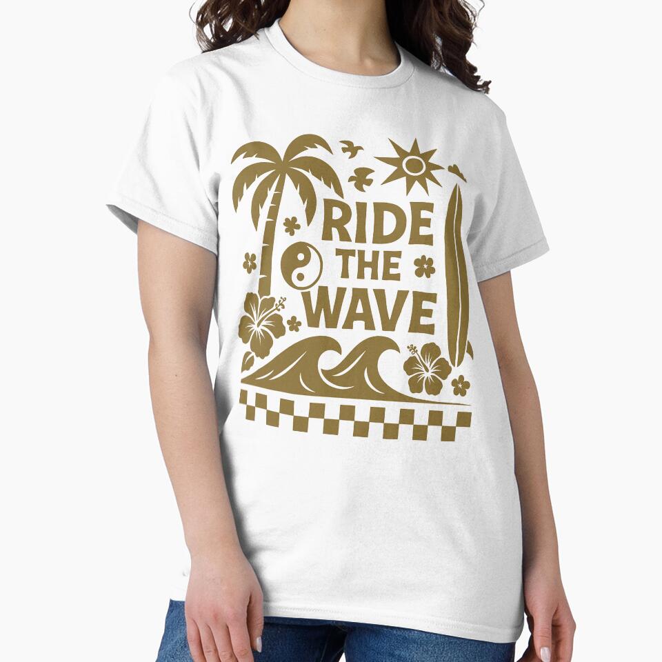 Ride The Wave Surf Design – Retro Coastal Artwork by Maddy Designs