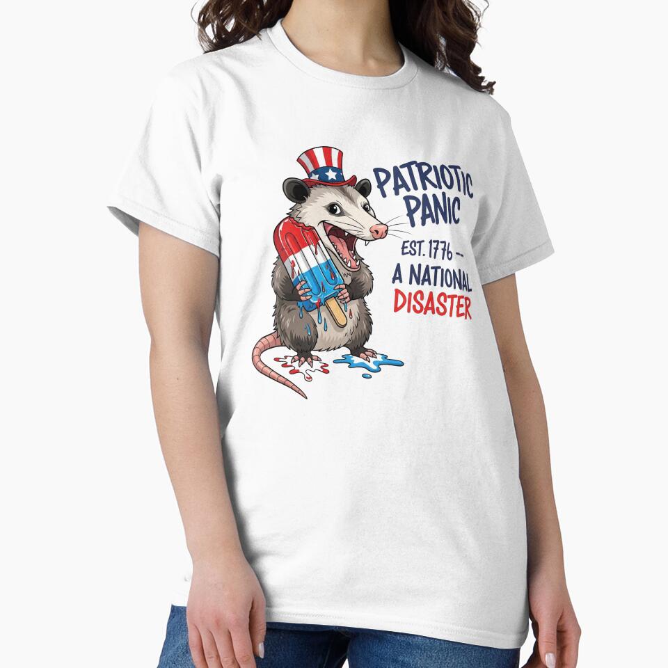 Patriotic Panic Funny Opossum America by  Existential