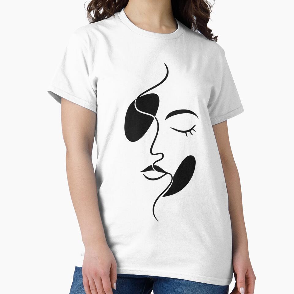 Abstract Face Line Art – Minimalist Modern Portrait by GraphiteRealm