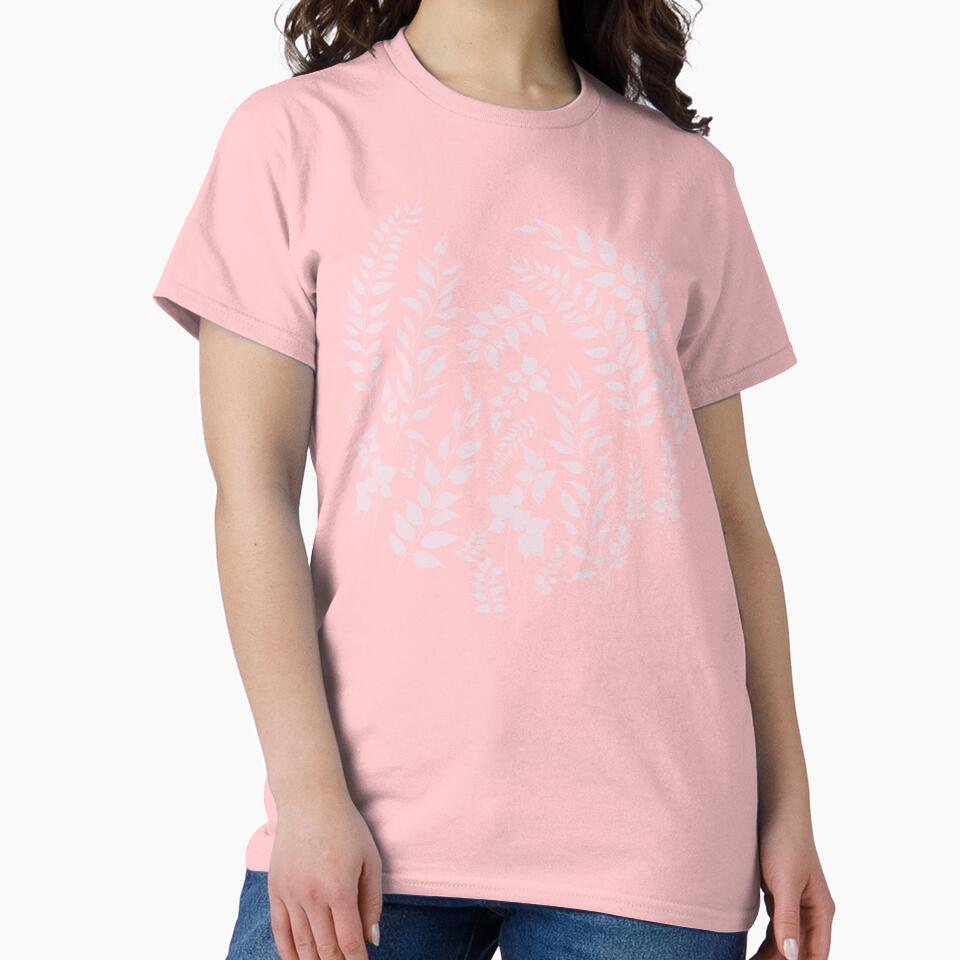 Greenery Botanical Print Blush Pink by SilverPegasus
