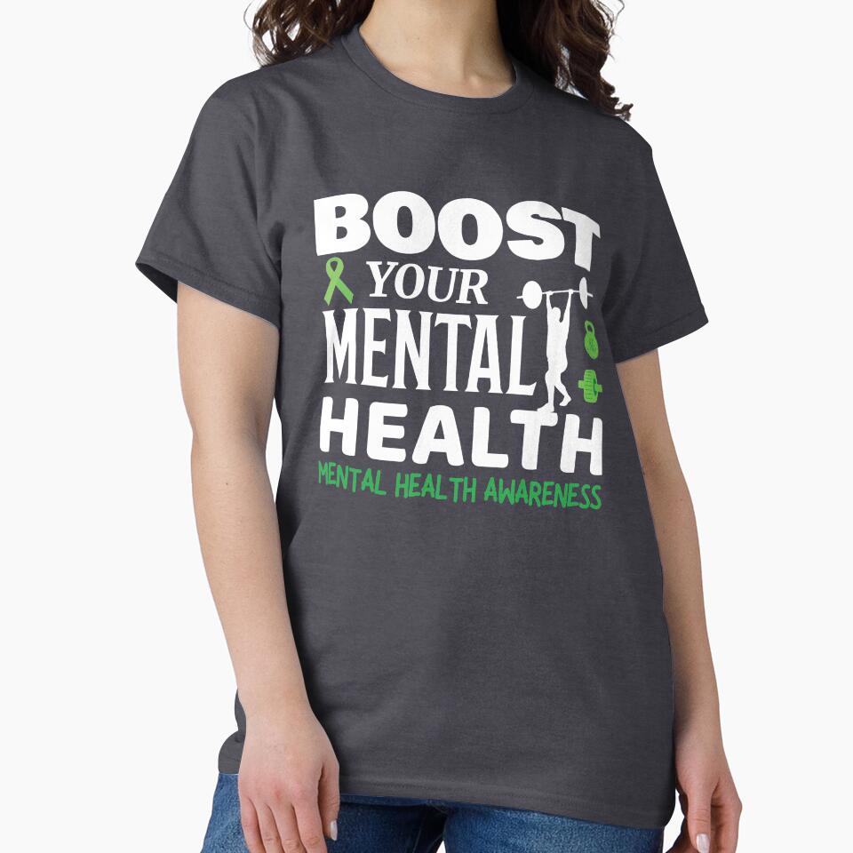 Boost Your Mental Health - Mental Health Awareness-White by OwlCanvas