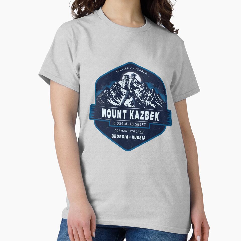 Mount Kazbek Georgia Vintage Badge | Mountain Adventure Design by Vale150