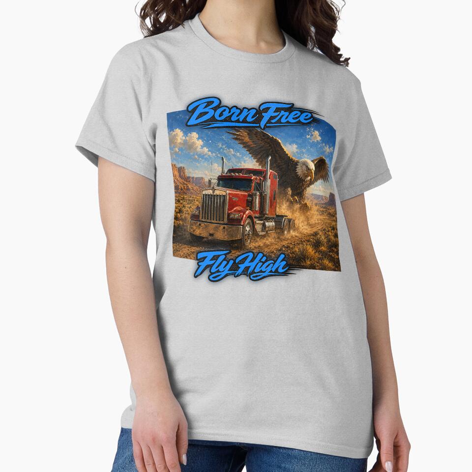 Born Free Fly High – American Eagle & Semi Truck Art by NomadForge