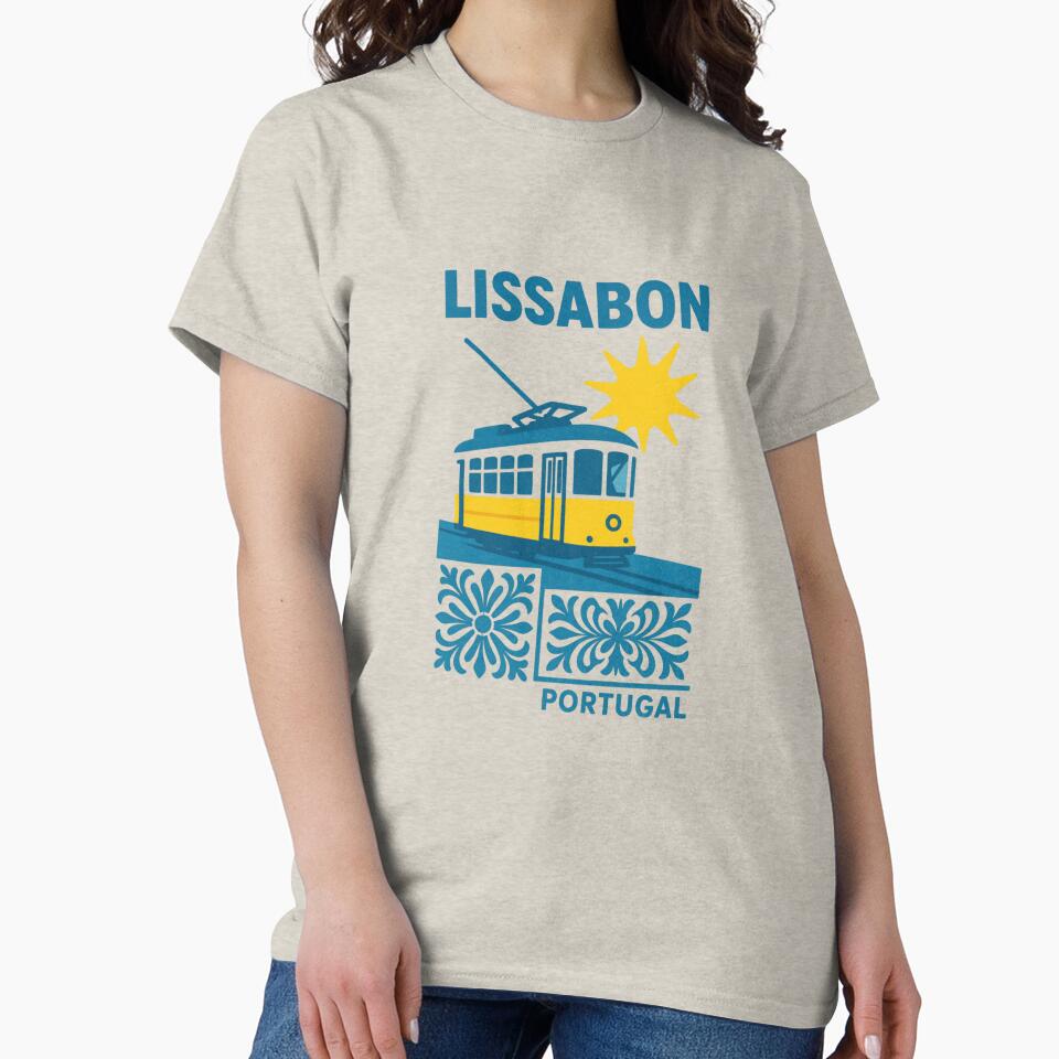 Lissabon Tram Retro Vintage Travel Portugal by HBDStudio