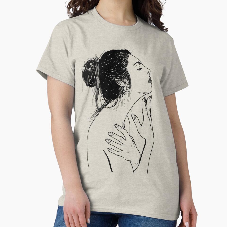 Simple line drawing woman profile face by Lartdubeau