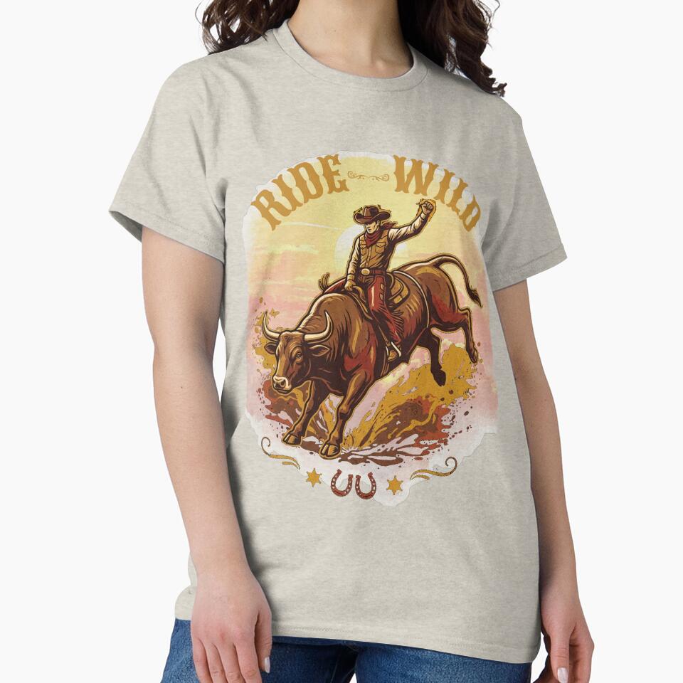 Ride Wild- Vintage Western Rodeo Bull Rider by W&RParadise