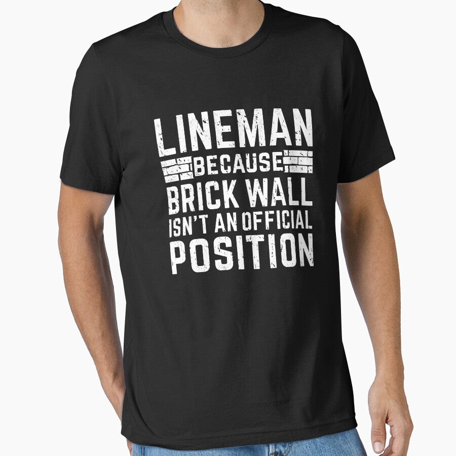 Lineman Because Brick Wall Isn't A Position Football Player Gift by DamnGoodDesign