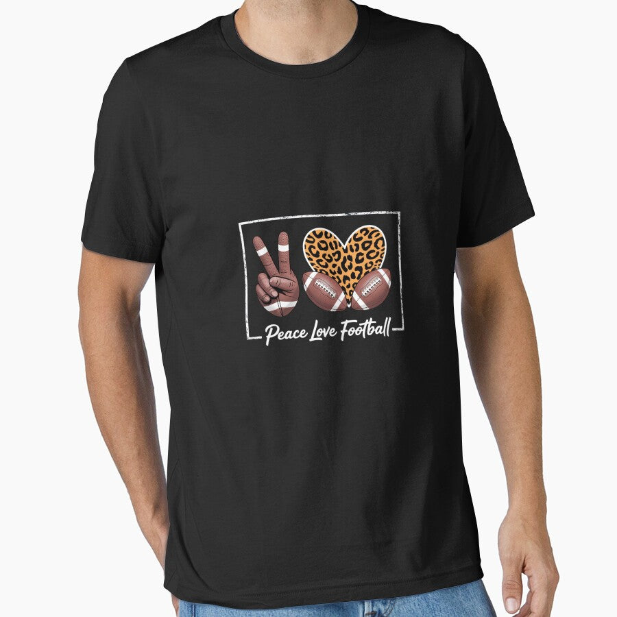 Peace Love Football Mom Game Day Sports Go Cheer Season by HardcoreTour