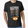 Electricians Hourly Rate Lineman Electrician Electricity by Nessshirts