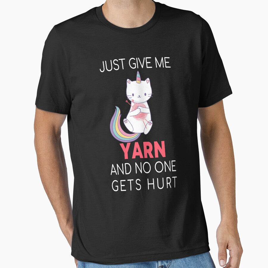just give me yarn and no one gets hurt, Knitting Yarn Funny, for my grandmother knitting, grandma birthday by Shozon