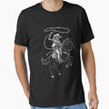 Rodeo Cowboy Skeleton Dark Western Horse Art Vintage by CF_VintageDesign