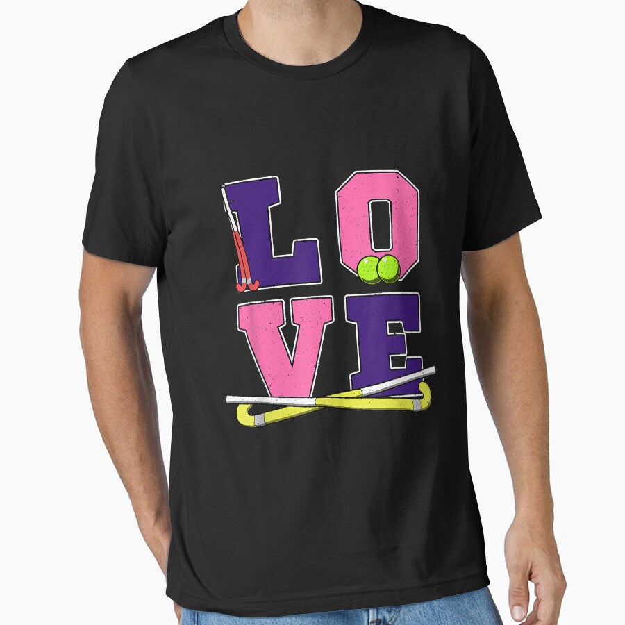 Girls Women's Love Field Hockey Art - Hockey Mom Gift by EmmaHoltere
