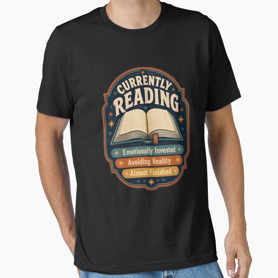 Currently Reading Vintage Book Lover Retro Label by DESIGNNOUR
