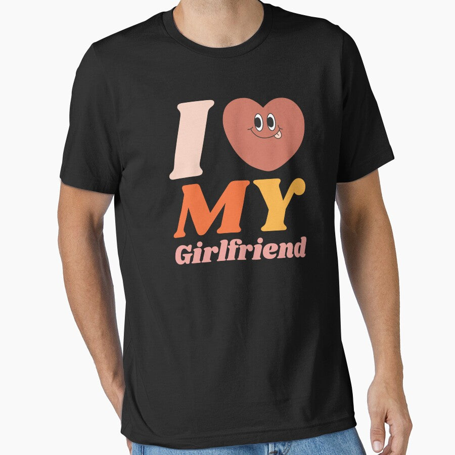 I Love My girlfriend groovy y2k 90s cute kawaii heart couple outfits by TNwandesignart