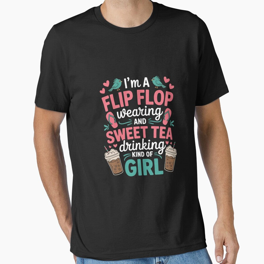 Flip Flop I'm a Flip Flops and Sweet Tea Kind of Girl Summer by Minoloinan