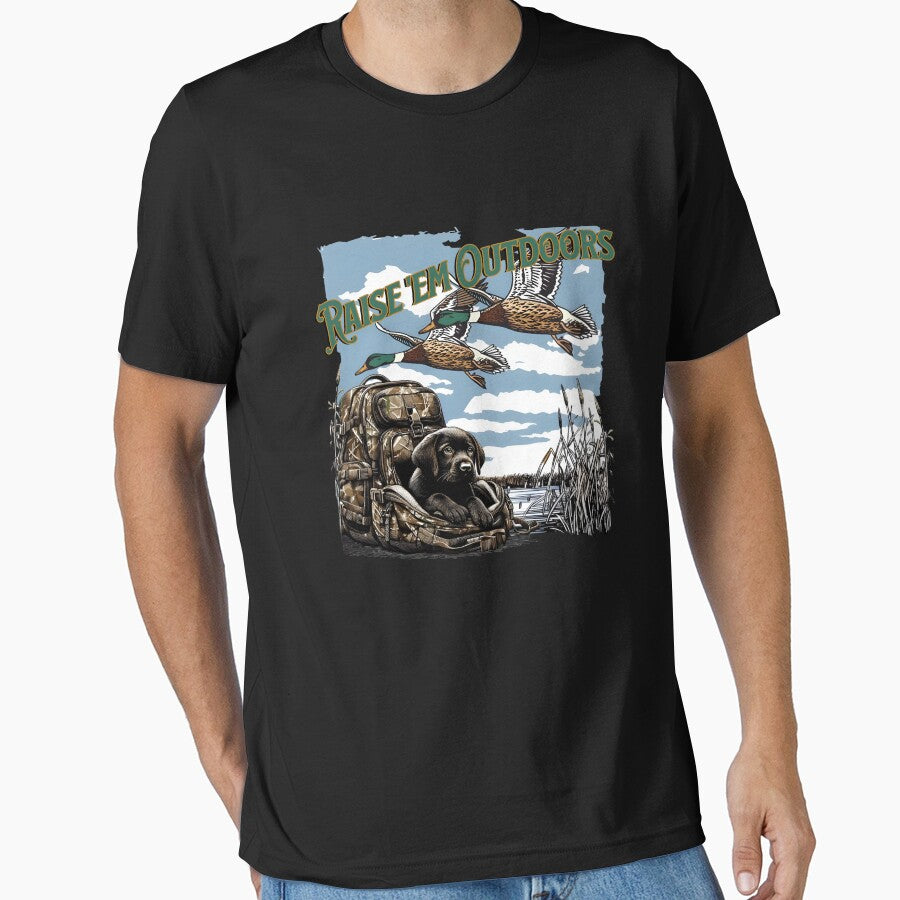 Funny Duck Hunting Raise 'Em Outdoors by Ariana De Amicis