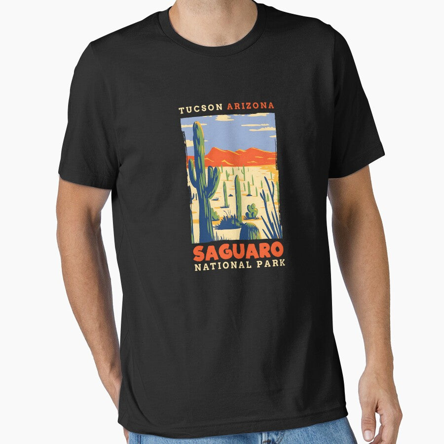 Saguaro US National Park Tucson Arizona Vintage Gift by Gennadim