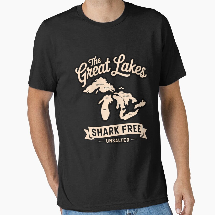 The Great Lakes Shark Free Unsalted Michigan Gift by MuteElevent Unisex