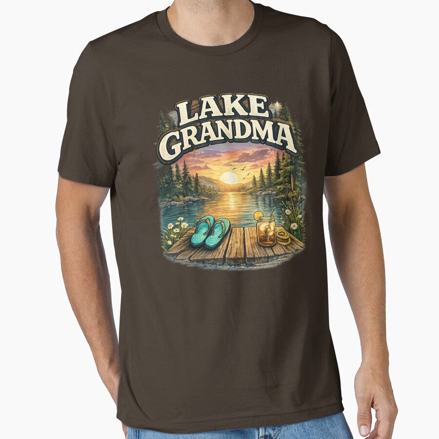 Lake Grandma Sunset Dock Shirt | Lake Life Grandma Gift | Funny Cabin Grandma Lake Lover by TKOprintdesigns